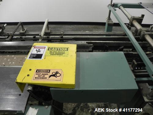 Used Langen Model B1 Semi-Automatic Horizontal Cartoner. Capable of speeds up to 120 cartons per minute. Has 9" centers for a carton size range: (length) 1-3/4" to 6-1/2", (width) 1/2" to 3", (depth)...