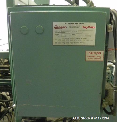 Used Langen Model B1 Semi-Automatic Horizontal Cartoner. Capable of speeds up to 120 cartons per minute. Has 9" centers for a carton size range: (length) 1-3/4" to 6-1/2", (width) 1/2" to 3", (depth)...
