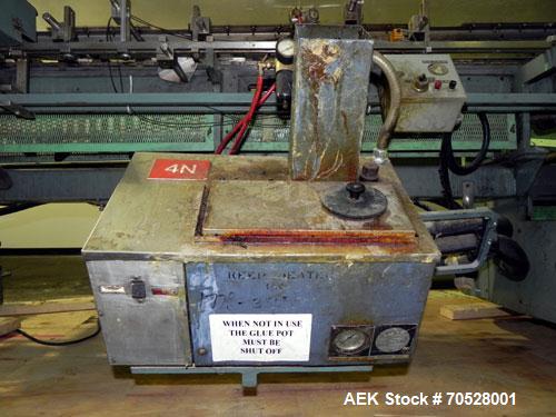Used Langen Horizontal Cartoner, Model B1. Capable of speeds up to 120 cartons per minute. Has 9" centers for a carton size range: length 1-3/4" to 6-1/2", width 1/2" to 3", depth 3.75" to 14". Has r...