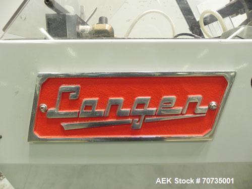 Used Langen Model B1 Semi-Automatic Horizontal Cartoner capable of speeds up to 120 cartons per minute. Has 9" centers with 3 chain carrier (can be converted to a 4 chain carrier) for a carton size r...