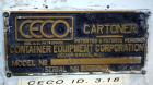 Used Ceco (Scandia) Model 42A Semi-Automatic Horizontal Cartoner. Machine is capable of reates from 20 to 120 cartons per minute. Machine has 12