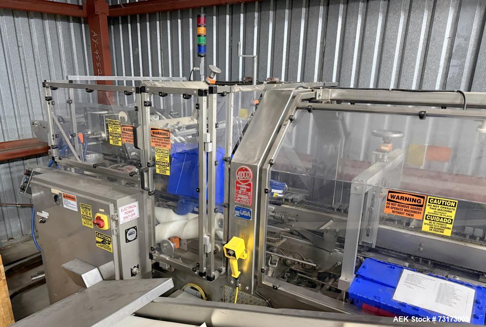 Used Adco Model 12WA-120-EC Automatic Wraparound Carton Sleever for Beverage Multipacks
