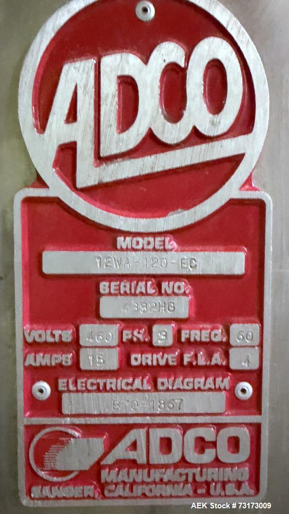 Used Adco Model 12WA-120-EC Automatic Wraparound Carton Sleever for Beverage Multipacks