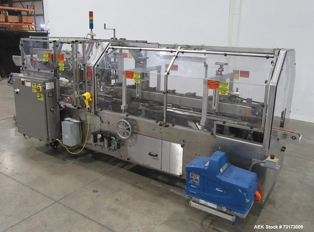 Used Adco Model 12WA-120-EC Automatic Wraparound Carton Sleever for Beverage Mul