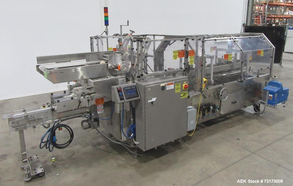 Used Adco Model 12WA-120-EC Automatic Wraparound Carton Sleever for Beverage Mul