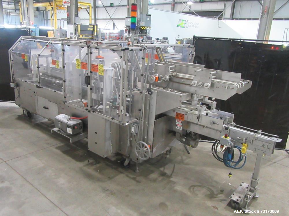 Used Adco Model 12WA-120-EC Automatic Wraparound Carton Sleever for Beverage Mul
