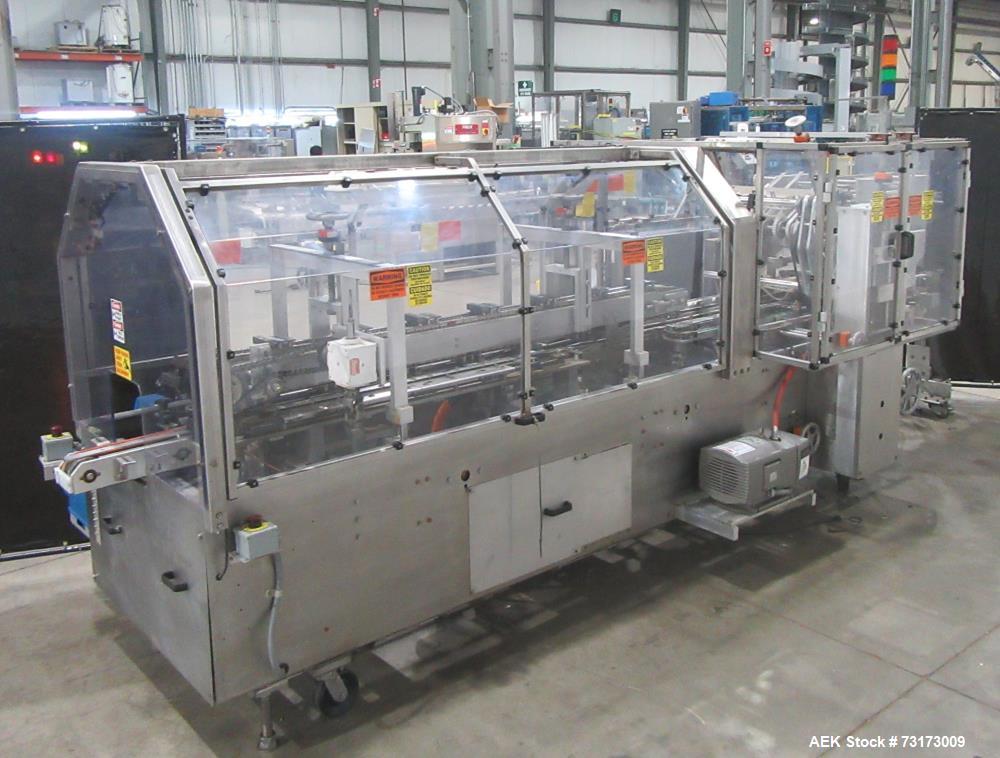 Used Adco Model 12WA-120-EC Automatic Wraparound Carton Sleever for Beverage Mul