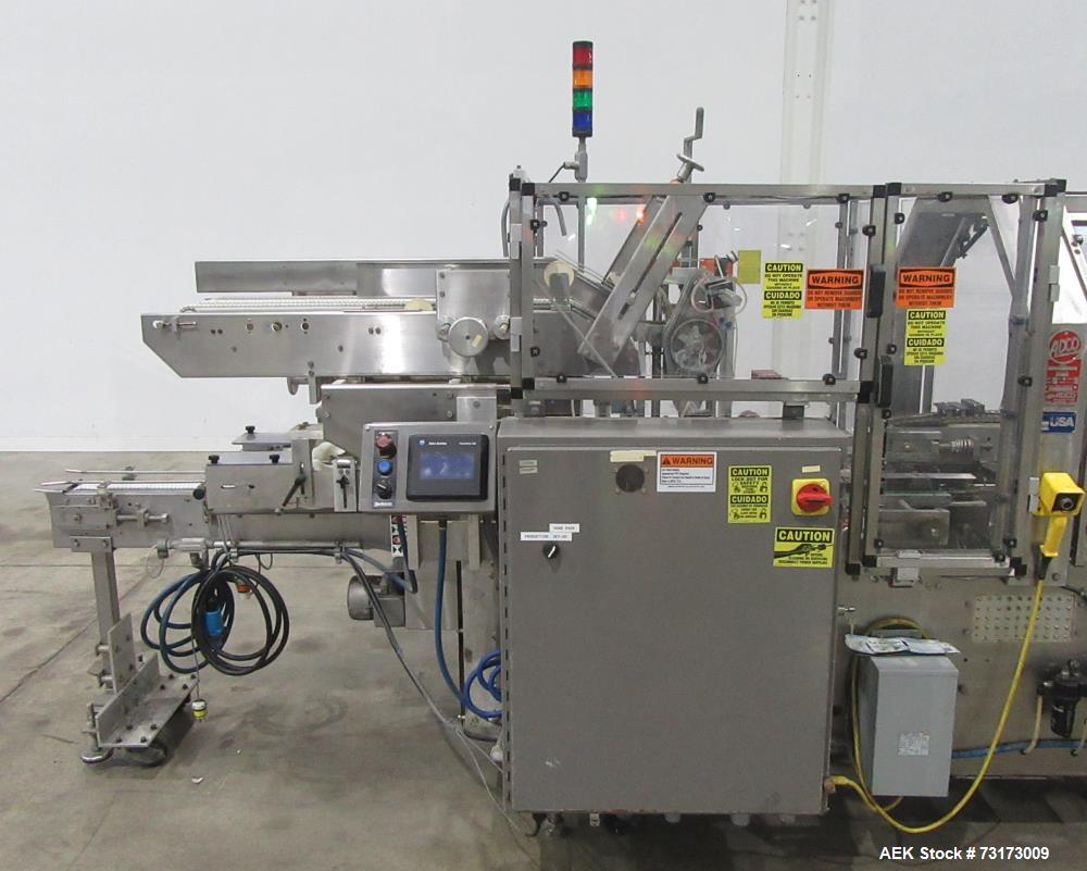 Used Adco Model 12WA-120-EC Automatic Wraparound Carton Sleever for Beverage Mul