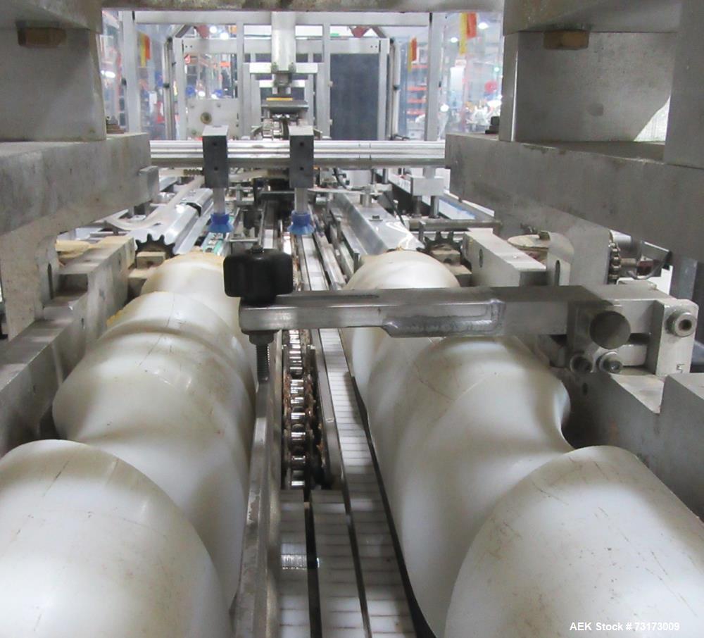 Used Adco Model 12WA-120-EC Automatic Wraparound Carton Sleever for Beverage Mul