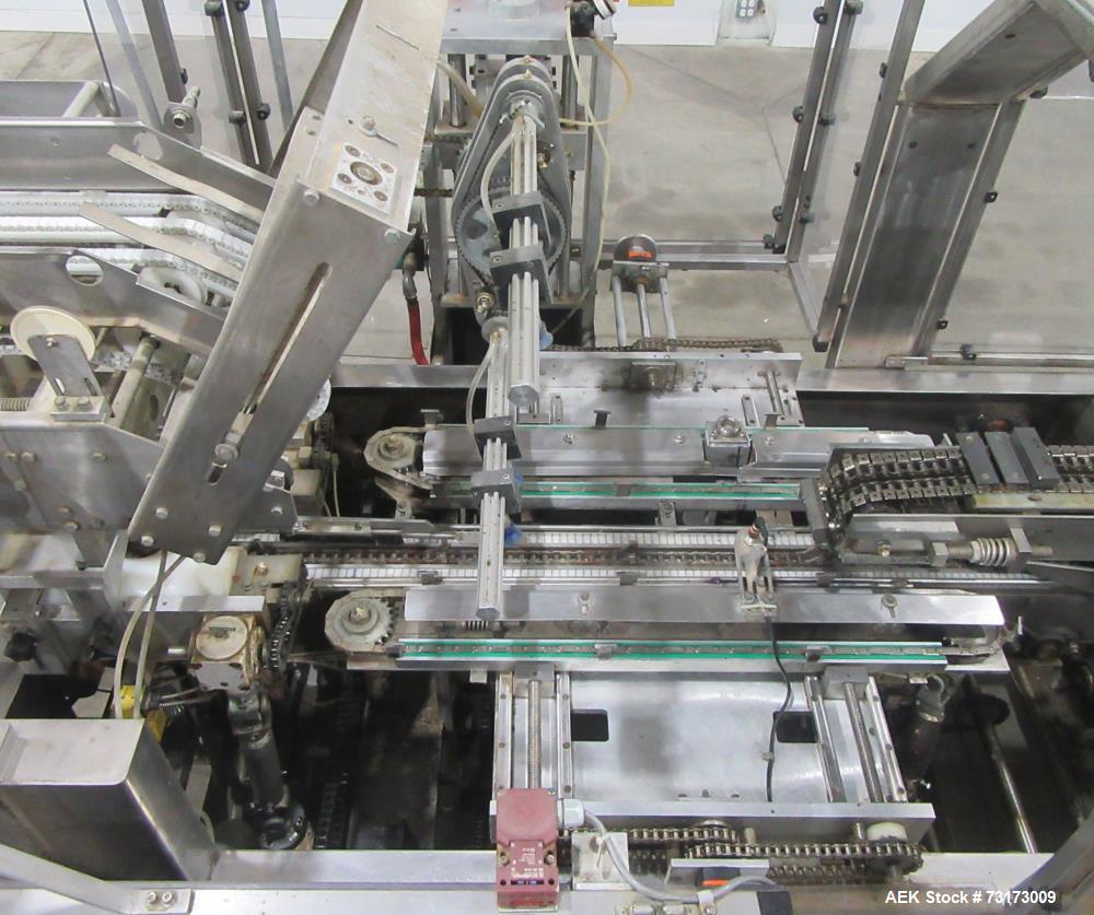 Used Adco Model 12WA-120-EC Automatic Wraparound Carton Sleever for Beverage Mul
