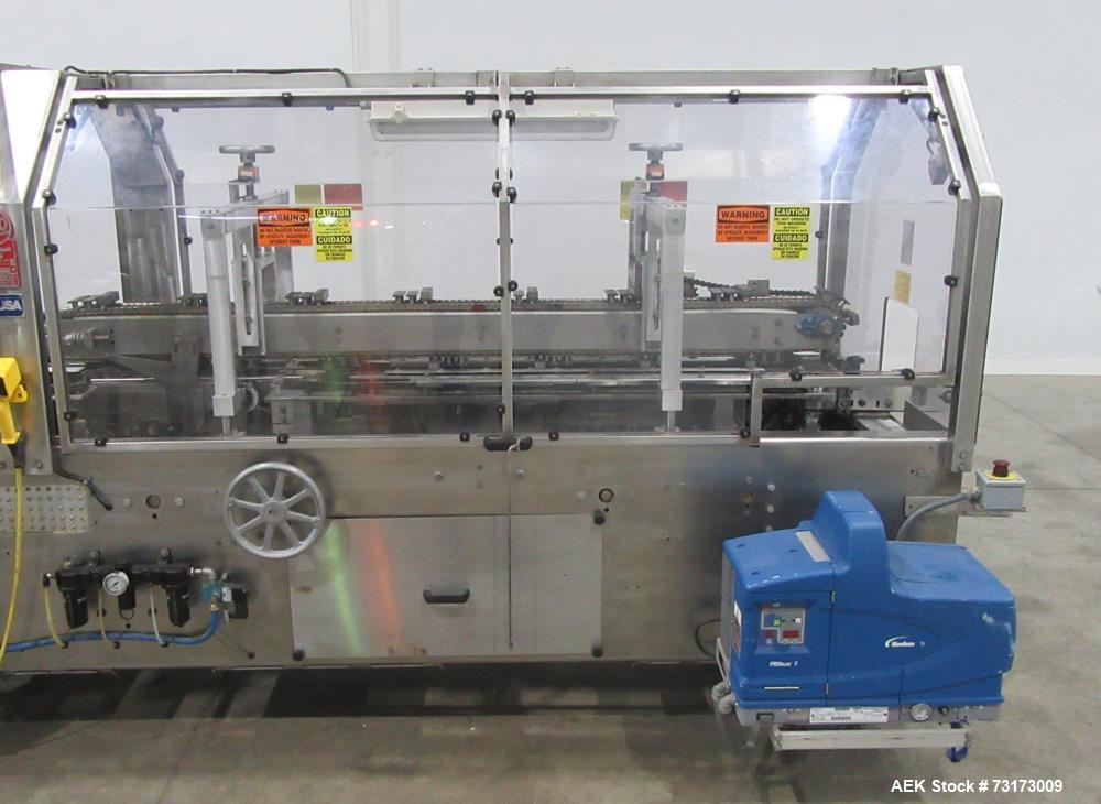 Used Adco Model 12WA-120-EC Automatic Wraparound Carton Sleever for Beverage Mul
