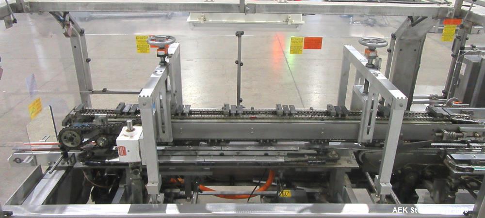 Used Adco Model 12WA-120-EC Automatic Wraparound Carton Sleever for Beverage Mul
