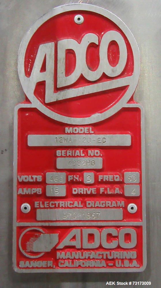 Used Adco Model 12WA-120-EC Automatic Wraparound Carton Sleever for Beverage Mul