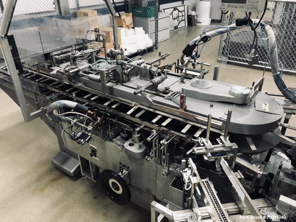 Used CAM AV06 Automatic Vertical Glue Cartoner | Intermittent Motion Cartoning Machine