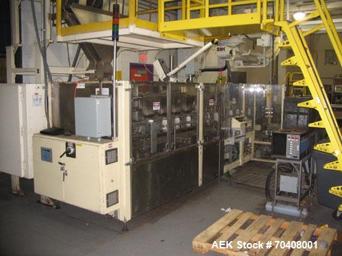 Used Used: FMS 2000-VCM automatic vertical cartoner with Triangle net weigh scale system. Has Nordson Sift Proof glue system with dual model 3960 tanks. Set up for reverse fold. Has 12" centers, thre...