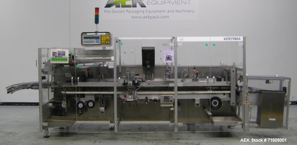 Used- IMA Vertima Vertical Tuck Style Cartoner with Automatic Bottle Loader