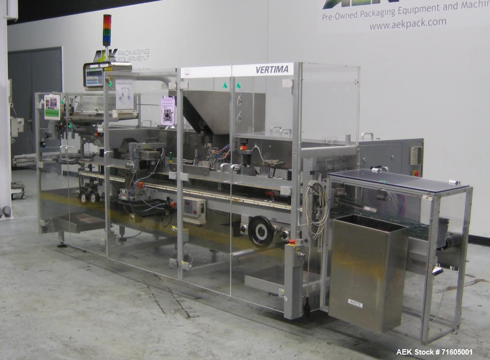 Used- IMA Vertima Vertical Tuck Style Cartoner with Automatic Bottle Loader