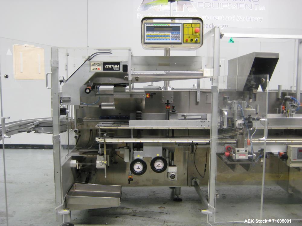 Used- IMA Vertima Vertical Tuck Style Cartoner with Automatic Bottle Loader