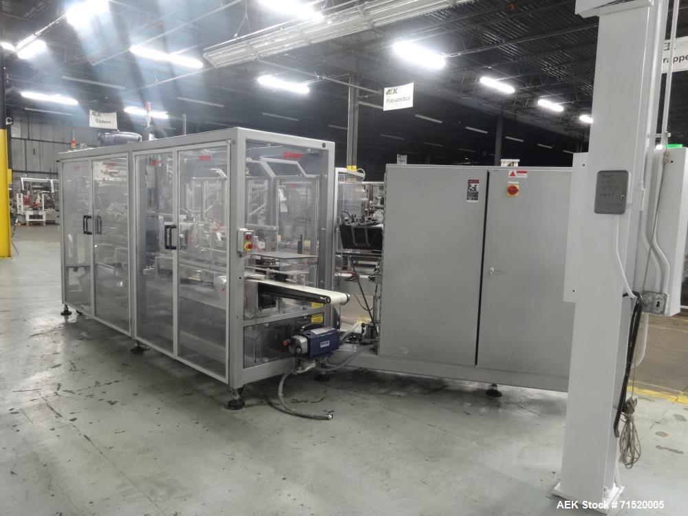 Used- Serpa Model P120 Vertical Cartoner with Robotic Loader