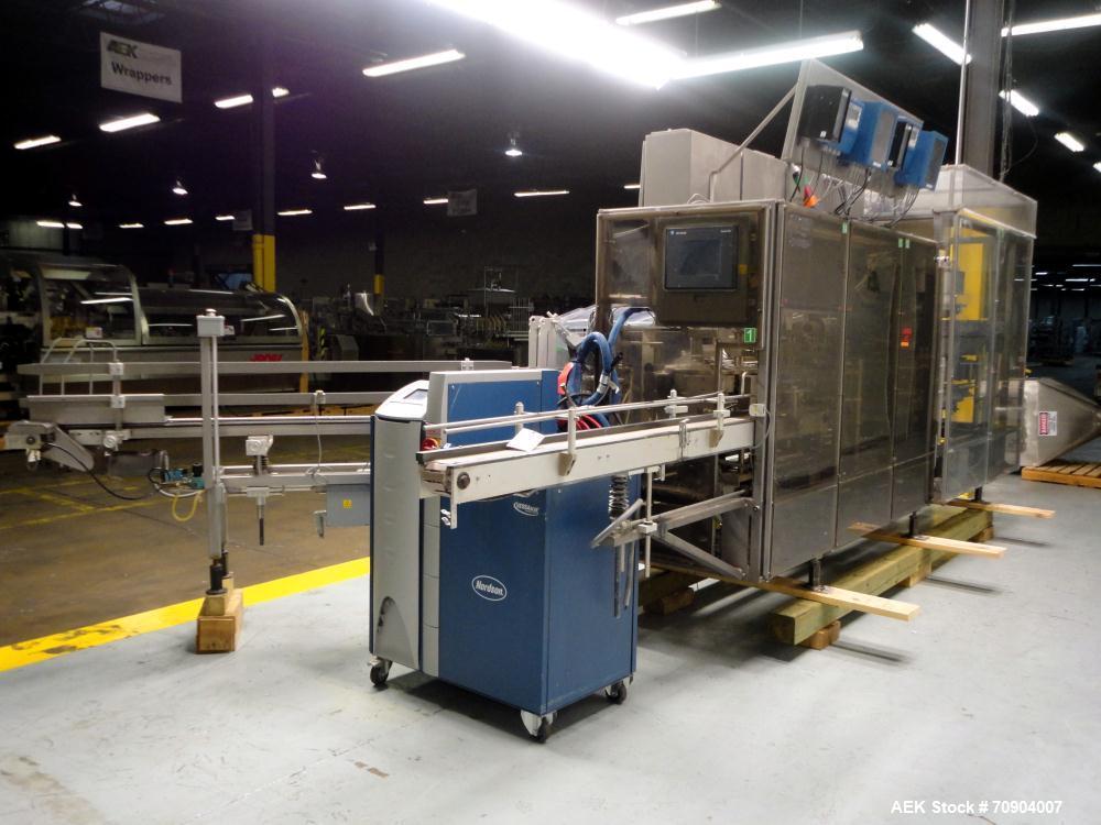 Used Tisma Vertical Automatic Volumetric Fill Cartoner with Nordson Verablue Si