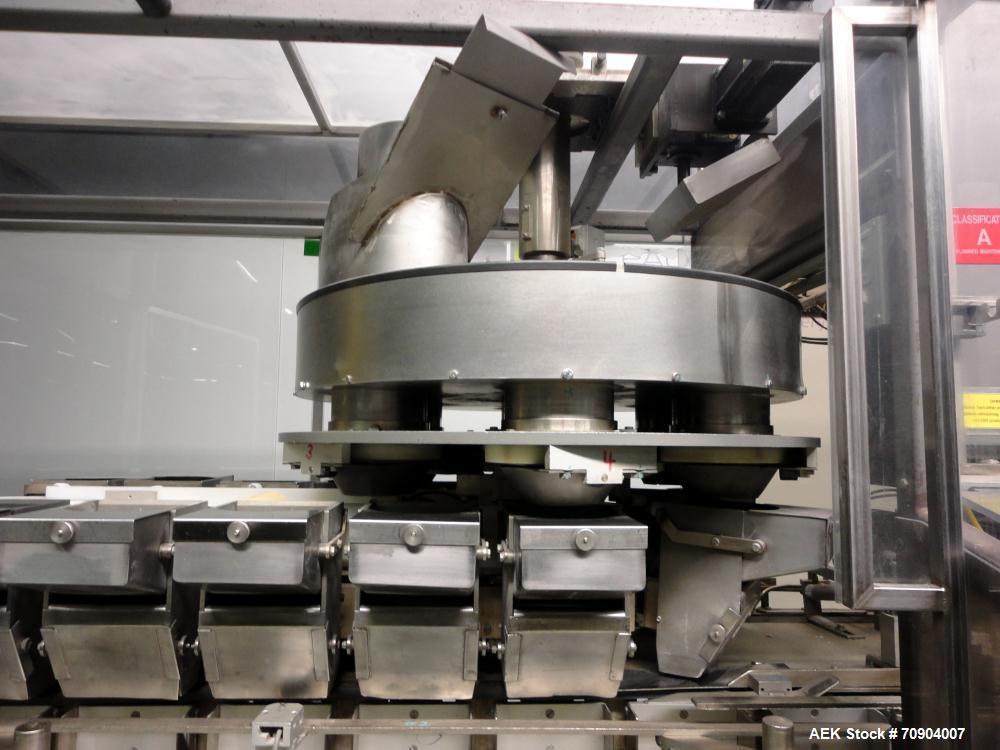 Used Tisma Vertical Automatic Volumetric Fill Cartoner with Nordson Verablue Si
