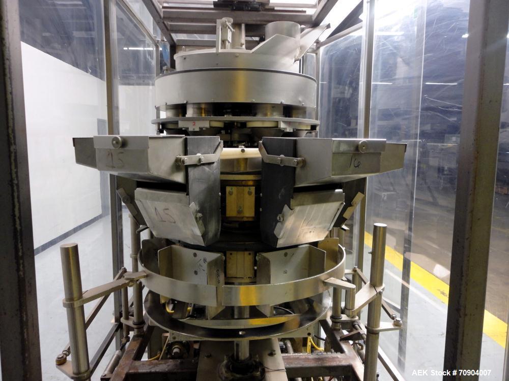 Used Tisma Vertical Automatic Volumetric Fill Cartoner with Nordson Verablue Si