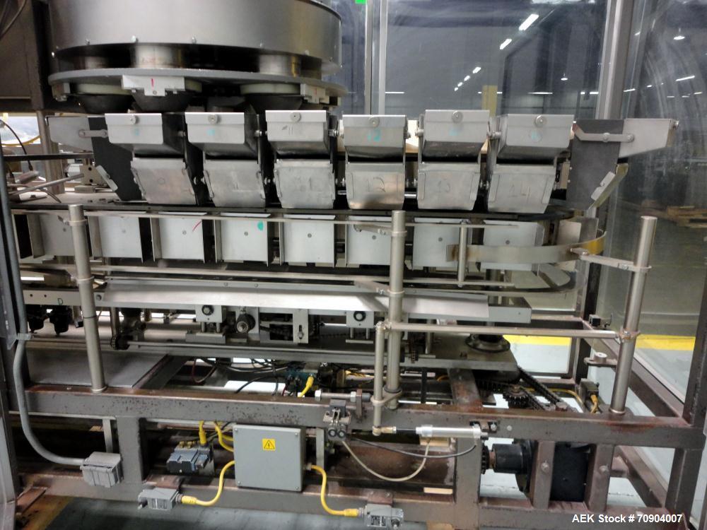 Used Tisma Vertical Automatic Volumetric Fill Cartoner with Nordson Verablue Si
