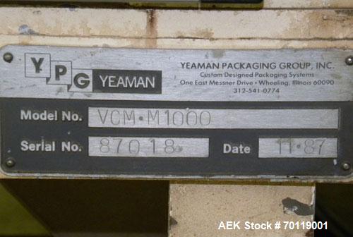 Used Yeaman Machine VCM-1000 Vertical Cartoner with 6 head volumetric cup fille