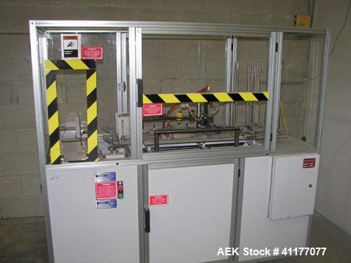 Used Bivans 54L carton former and bottom closer capable of speeds up to 60 cartons per minute. Has a carton size range: Length 1/2" - 8-7/8", Width 3/8"  - 7", Depth 1-1/8"- 14-1/16" . Now tooled for...