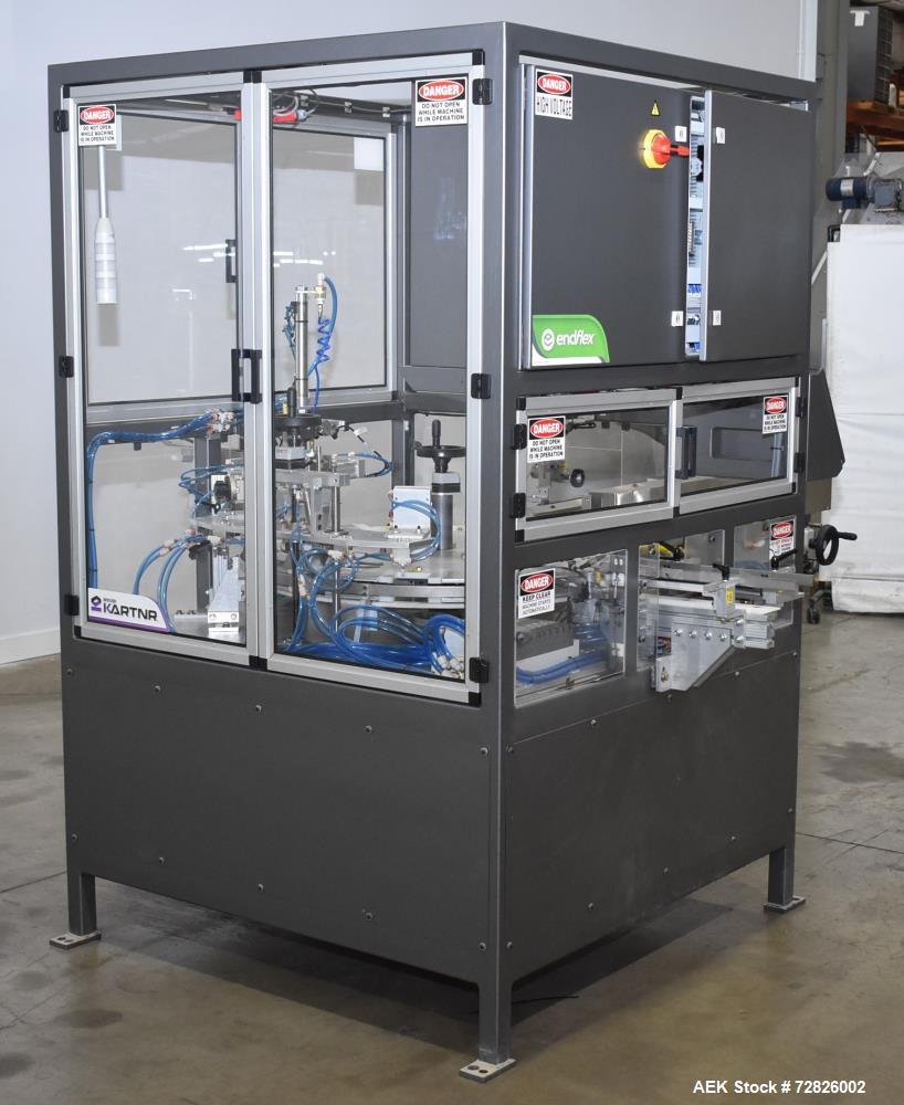 Unused- Endflex (Paxiom) Small Footprint Vertical Cartoner, Model BOXXER KARTNR. Capable of speeds up to 60 CPM (depending o...