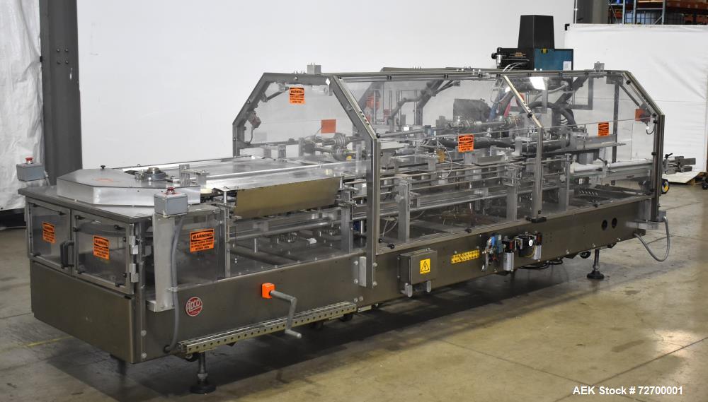 Used Adco Model 6V Vertical Hot Melt Cartoner – Hand Load, 125 CPM