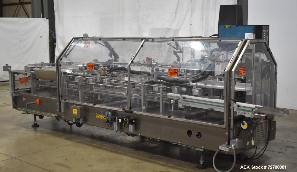 Used Adco Model 6V Vertical Hot Melt Cartoner – Hand Load, 125 CPM