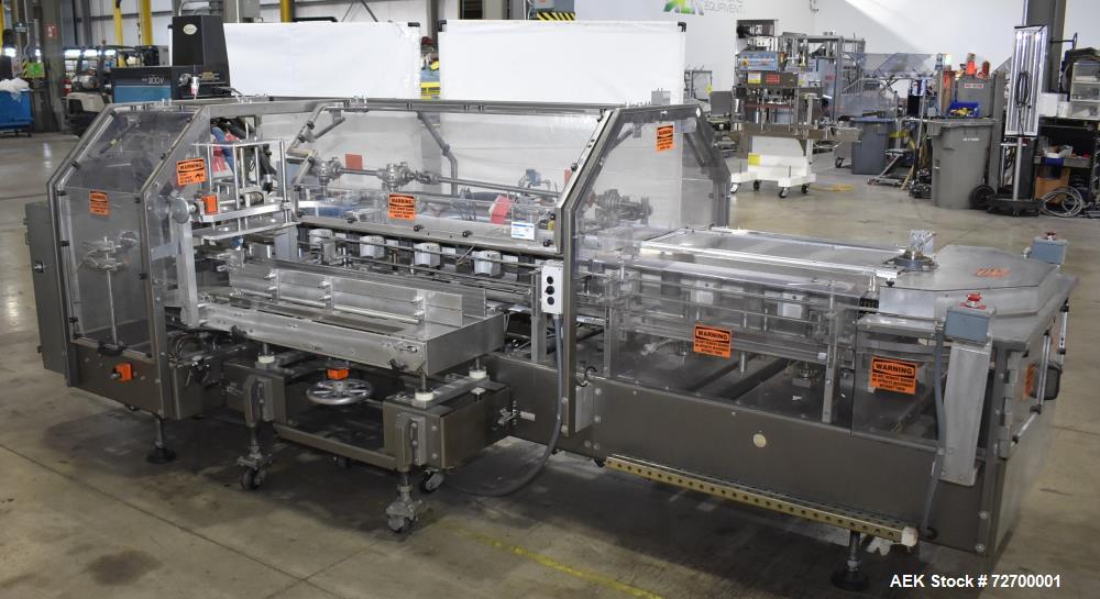 Used Adco Model 6V Vertical Hot Melt Cartoner – Hand Load, 125 CPM