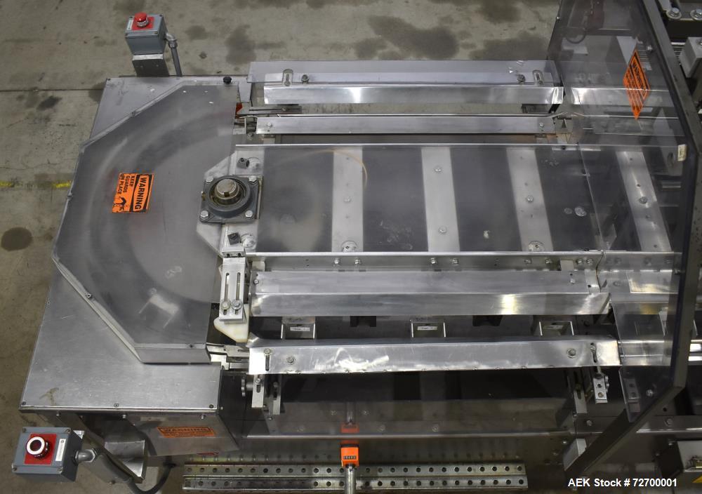 Used Adco Model 6V Vertical Hot Melt Cartoner – Hand Load, 125 CPM