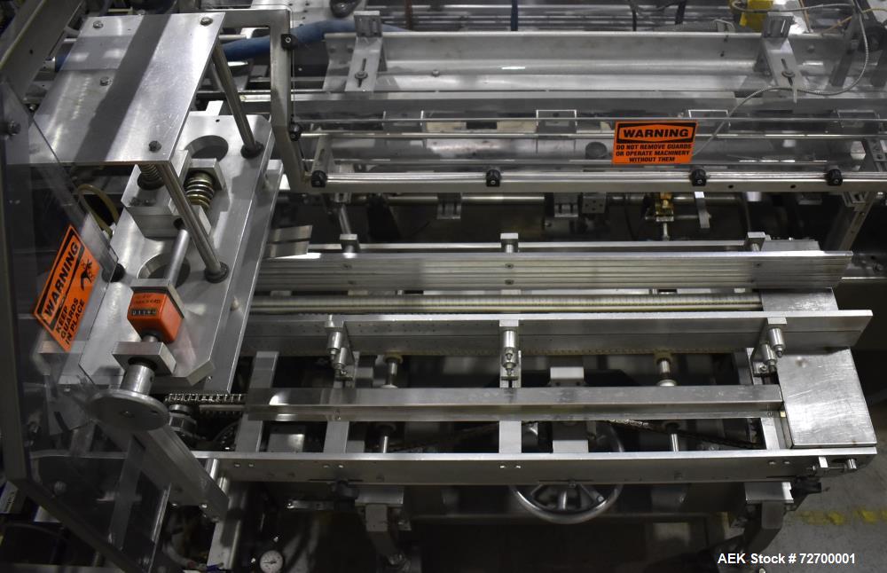 Used Adco Model 6V Vertical Hot Melt Cartoner – Hand Load, 125 CPM