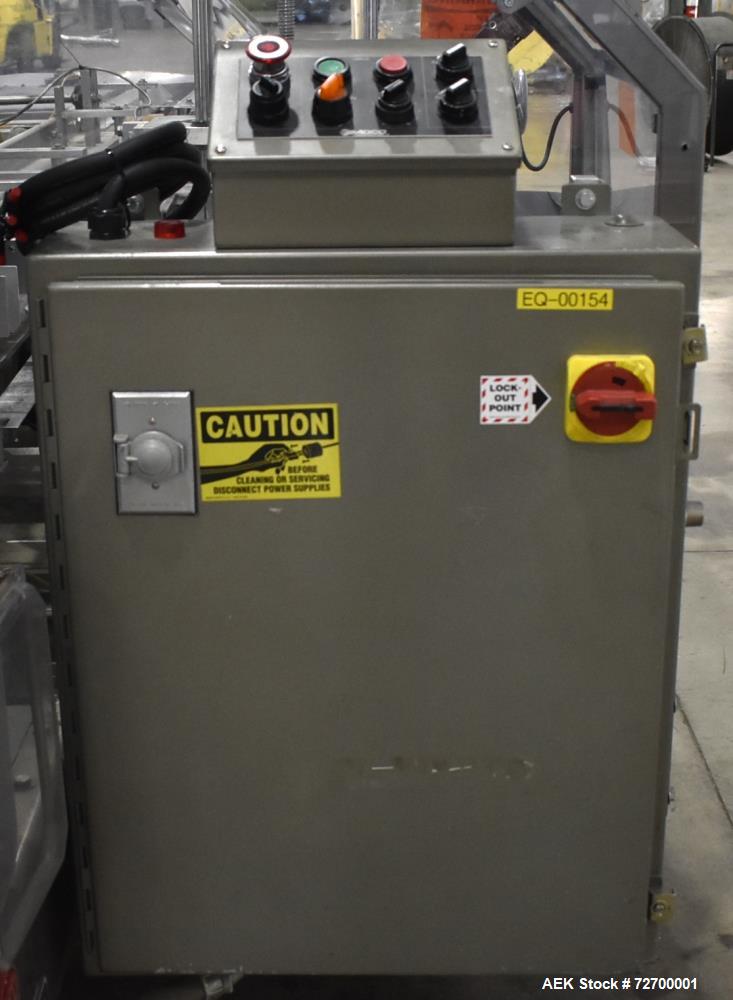 Used Adco Model 6V Vertical Hot Melt Cartoner – Hand Load, 125 CPM