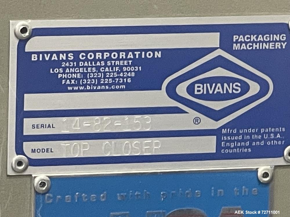 Bivans 54L Carton Former with Bivans Model 82 Top Closer Straight Tuck