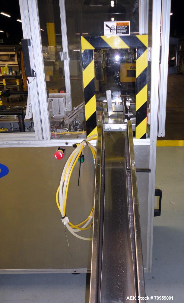 Used Bivans 54L Carton Former and Bottom Closer. Capable of speeds up to 60 cartons per minute. Has a carton size range: (Length) 1/2" - 8-7/8", (Width) 3/8"  - 7", (Depth) 1-1/8" - 14-1/16". Set up ...
