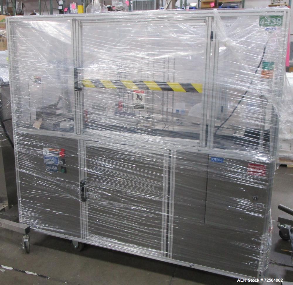 Used: Bivans Model 54L Semi Automatic Vertical Cartoner (carton former and bottom sealer). Capable of speeds up to 60 cartons per minute. Has a carton size range: 7/8" - 5" (length) x 3/8" - 3-1/2" (...