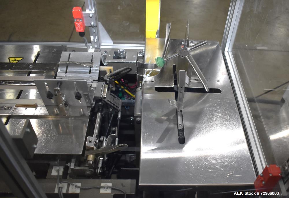 Used Bivans 54L Carton Former and Bottom Closer. Capable of speeds up to 60 cartons per minute. Has a carton size range:  1/2" - 8-7/8" (Length) x  3/8" - 7" (Width) x 1-1/8" - 14-1/16"  (Depth). Set...