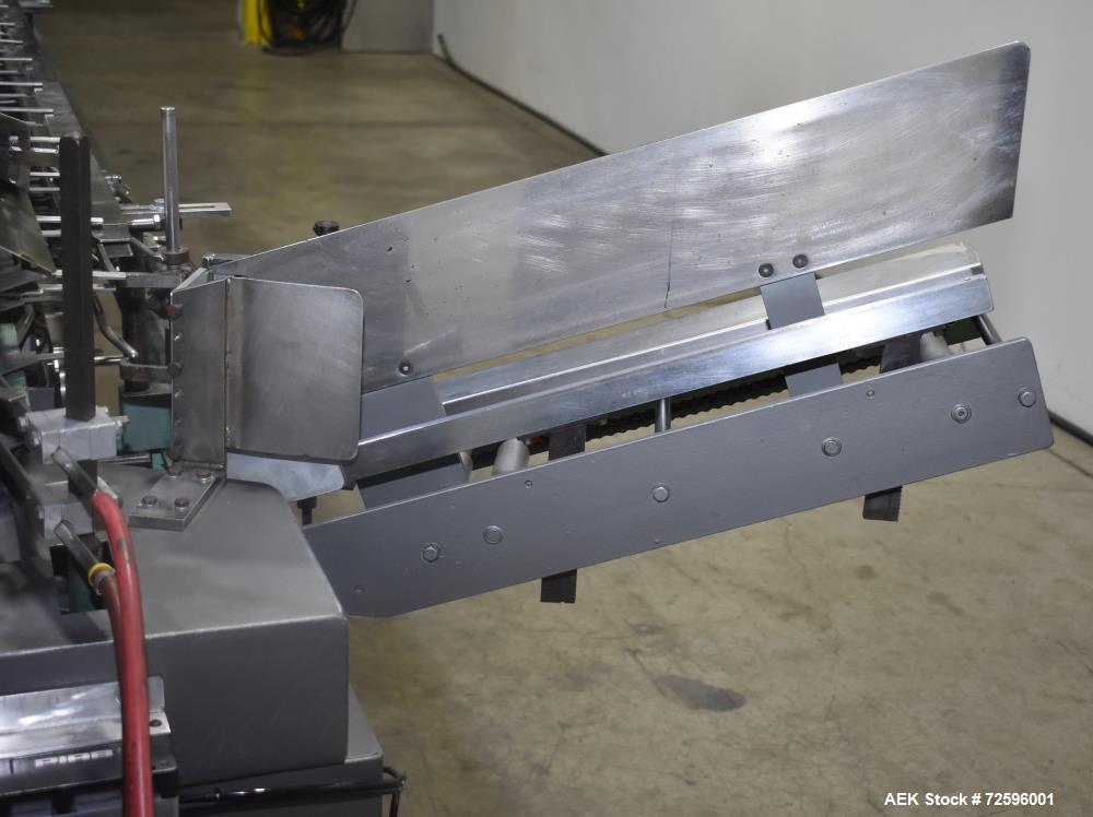 Used Bivans Vertuck Model 74 Semi Automatic Vertical Cartoner. Capable of speeds up to 120 CPM. Has 6" centers for a carton size range: 7/8" - 5" (length) x  3/4" - 3-1/2" (Width) x 2-1/4" - 10" (Dep...
