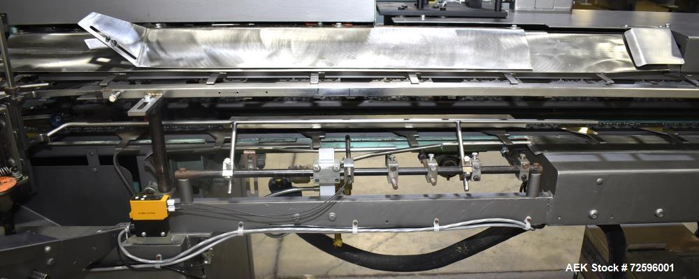 Used Bivans Vertuck Model 74 Semi Automatic Vertical Cartoner. Capable of speeds up to 120 CPM. Has 6" centers for a carton size range: 7/8" - 5" (length) x  3/4" - 3-1/2" (Width) x 2-1/4" - 10" (Dep...