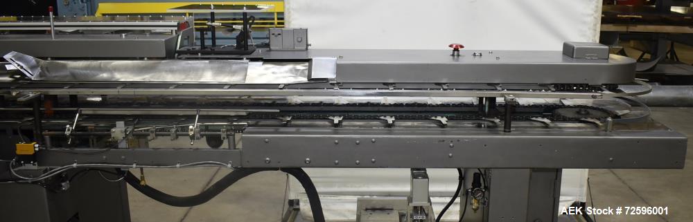 Used- Bivans Vertuck Model 74 Semi Automatic Vertical Cartoner. Capable of speeds up to 120 CPM. Has 6" centers for a carton...