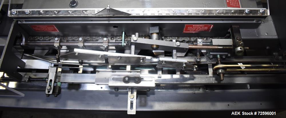 Used Bivans Vertuck Model 74 Semi Automatic Vertical Cartoner. Capable of speeds up to 120 CPM. Has 6" centers for a carton size range: 7/8" - 5" (length) x  3/4" - 3-1/2" (Width) x 2-1/4" - 10" (Dep...