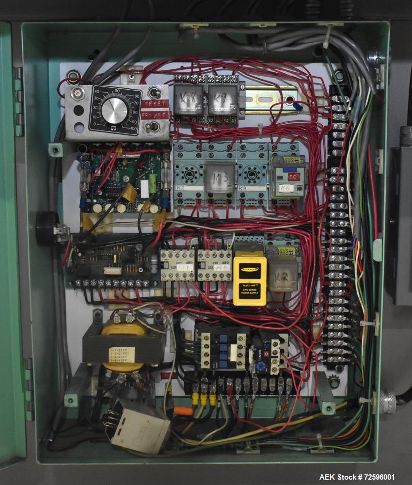 Used Bivans Vertuck Model 74 Semi Automatic Vertical Cartoner. Capable of speeds up to 120 CPM. Has 6" centers for a carton size range: 7/8" - 5" (length) x  3/4" - 3-1/2" (Width) x 2-1/4" - 10" (Dep...