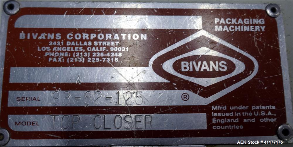 Used Bivans Model 82 Top Closer