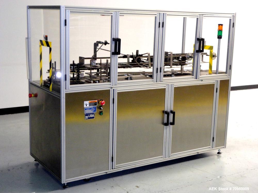 Used Bivans Model 82 Top Closer. Capable of speeds up to 60 cartons per minute. Has a carton size range: (Length) 7/8" to 5", (Width) 3/8" - 3-1/2", (Depth/Height) 1-1/4" to 12". Currently set up for...
