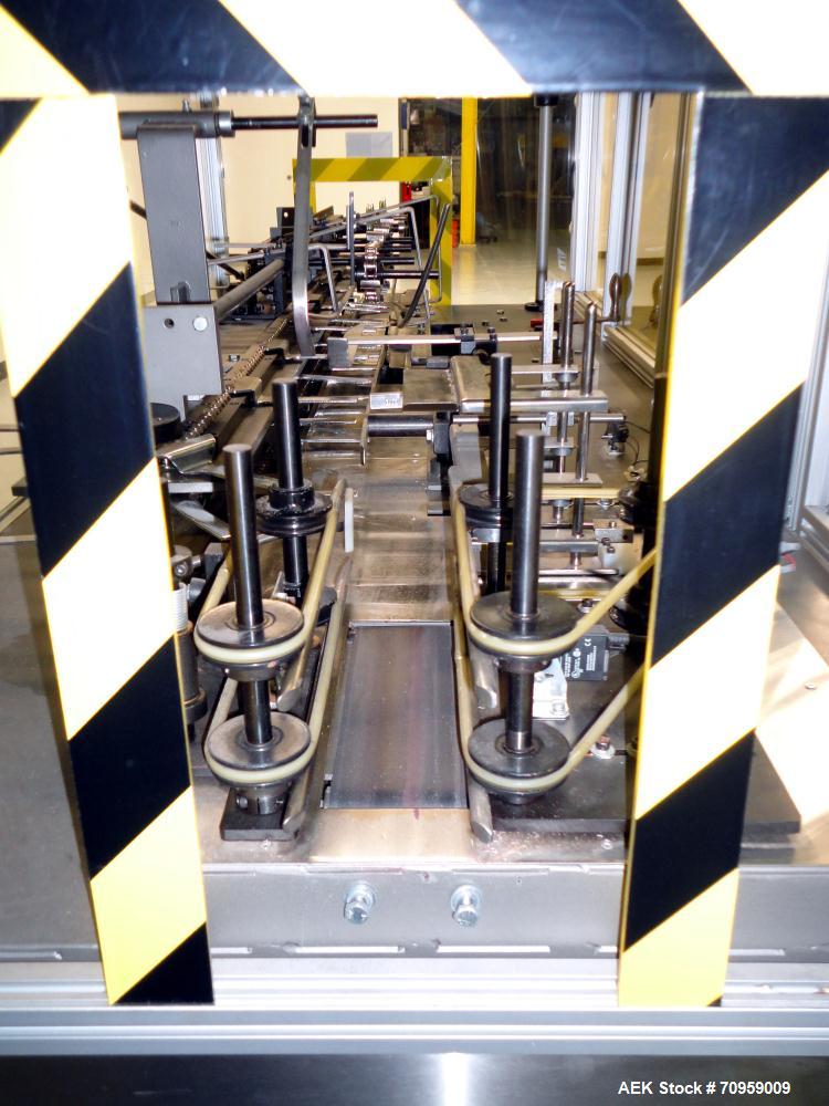 Used Bivans Model 82 Top Closer. Capable of speeds up to 60 cartons per minute. Has a carton size range: (Length) 7/8" to 5", (Width) 3/8" - 3-1/2", (Depth/Height) 1-1/4" to 12". Currently set up for...