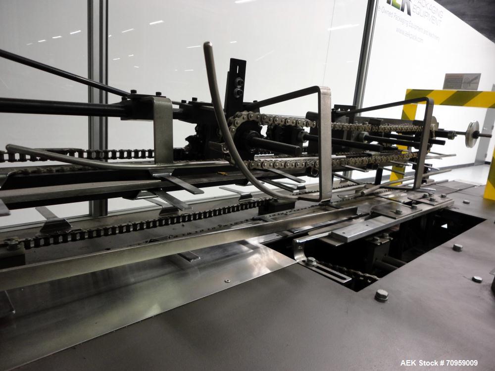 Used Bivans Model 82 Top Closer. Capable of speeds up to 60 cartons per minute. Has a carton size range: (Length) 7/8" to 5", (Width) 3/8" - 3-1/2", (Depth/Height) 1-1/4" to 12". Currently set up for...