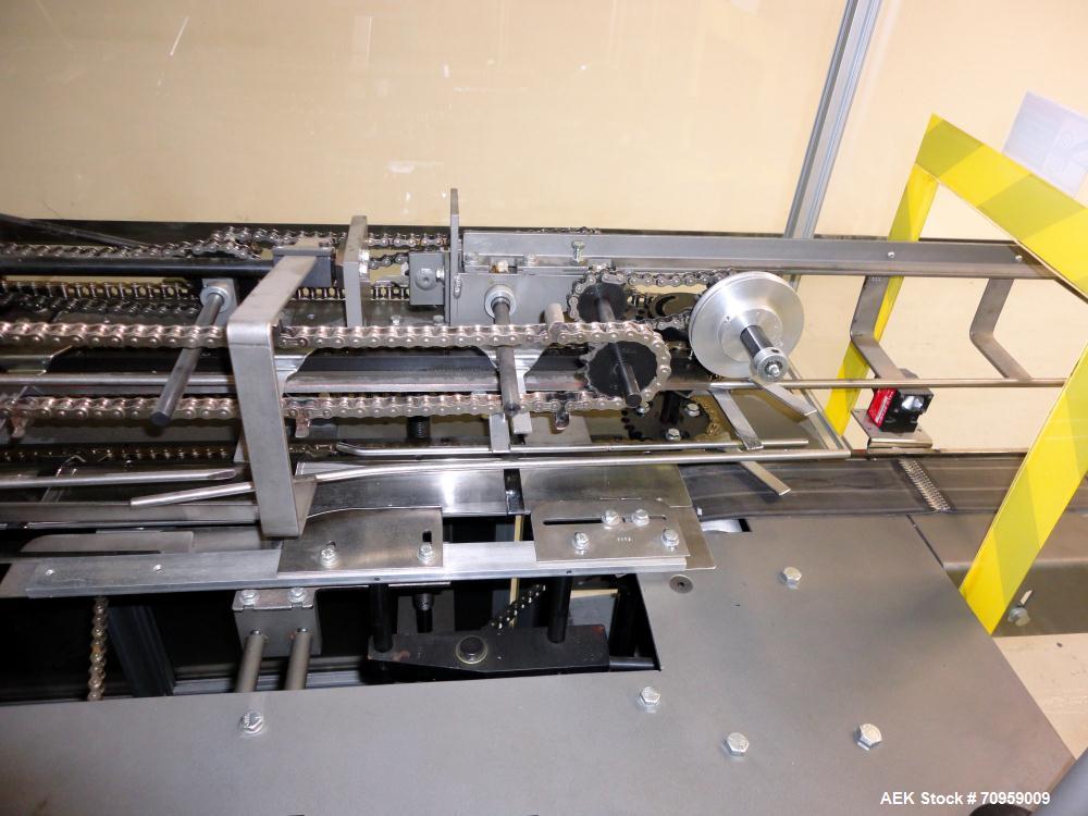 Used Bivans Model 82 Top Closer. Capable of speeds up to 60 cartons per minute. Has a carton size range: (Length) 7/8" to 5", (Width) 3/8" - 3-1/2", (Depth/Height) 1-1/4" to 12". Currently set up for...